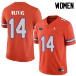 Women's Florida Gators #14 Jaylen Watkins NCAA Jordan Brand Orange Authentic Stitched College Football Jersey ZMK3862QW